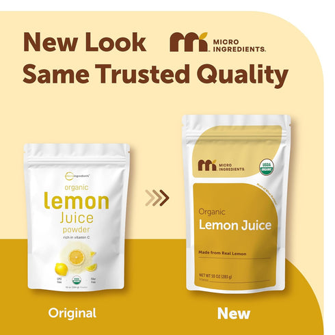 2 Pack Micro Ingredients Organic Lemon Juice Powder | Cold-Pressed Lemon Source | Natural Vitamin C | No Sugar