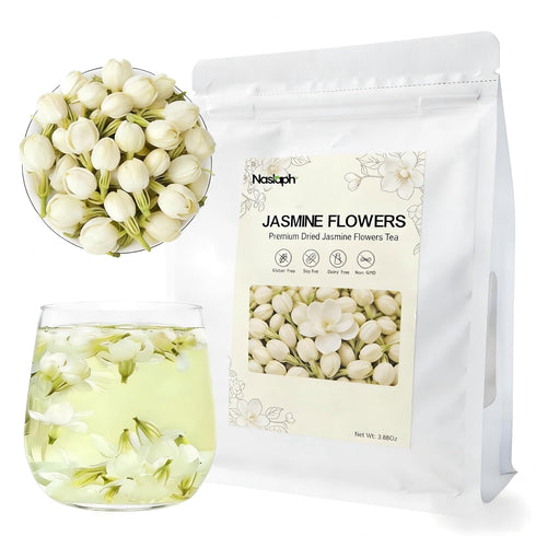 NASLAPH Dried Jasmine Flowers, Jasmine Flowers, 3.88Oz/110g Jasmine Buds Loose Leaf with