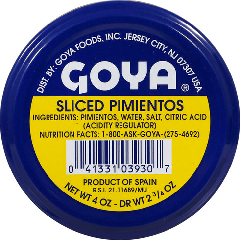 4 Goya Fancy Sliced Red Pimientos, Ounce