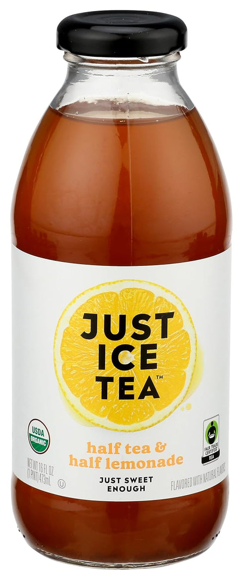 Just Ice Tea, Tea Half And Half Lemonade Organic, 16 Fl Oz