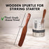 KitchenPal 34Oz Sourdough Starter Jar Kit with Date Band, Thermometer & Wooden Spurtle Glass Sourdough Starter