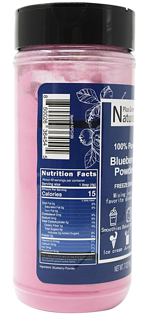 NPG Blueberry Powder 7 Oz, Pure Wild Blueberry Extract for Authentic Flavor in Smoothies, Baking, and Beverages, Freeze-Dried, Non-GMO Food Coloring, Fruit Drink Mix