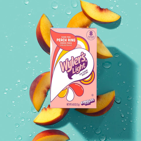 Pack 5 Wyler's Light Variety of - One Box of Each Flavor - Cotton Candy, Peach Ring, Banana, Vanilla, and Kiwi Lime