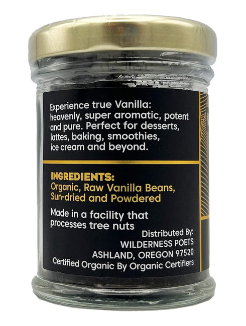 100% 1 (28 Wilderness Poets Pure Vanilla Powder - Organic Ground Vanilla Beans - Tahitian Variety, Grade A | Potent