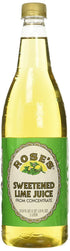 Rose's Lime Juice Roses Sweetened Lime Juice, 1 Liter (33.8 Fluid Ounces) Plastic Bottle (Pack