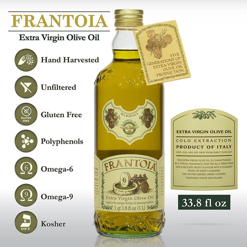 33.8 oz (1 24 Frantoia Extra Virgin Olive Oil, fl Liter) Award-Winning Sicilian EVOO Made from Biancolilla, Nocellara