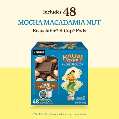 10% 1 Pack 48 Kauai Coffee K-Cup Pods for Keurig Brewers Arabica Coffee, Hawaiian Medium Roast, Savory and Chocolatey