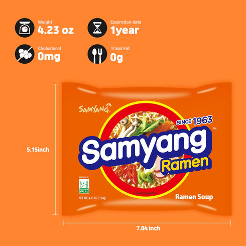 4.23 oz (Pack 5) Samyang Ramen Korean Noodle Soup