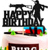 Video Game Happy Birthday Cake Topper, Funny Level Up Cake Decor for Game Controller Party Supplies