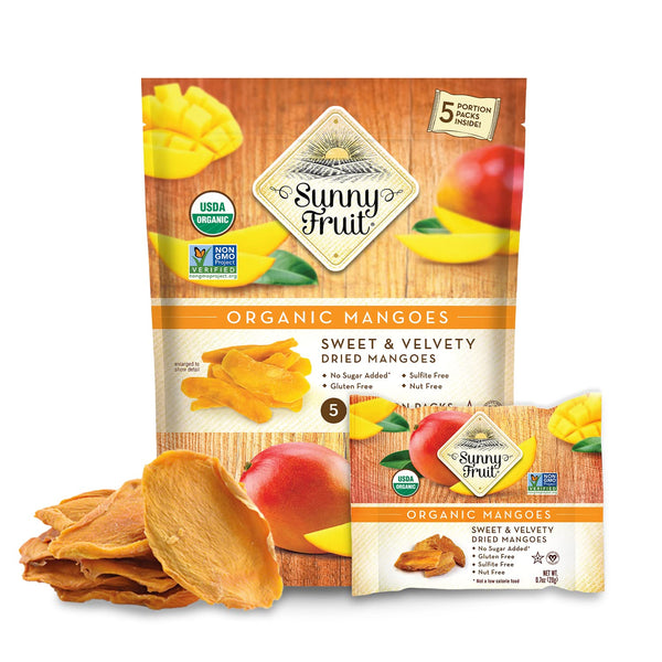 Sunny Fruit Soft Organic Dried Mangoes - 1 Bag (5 Individual Portion