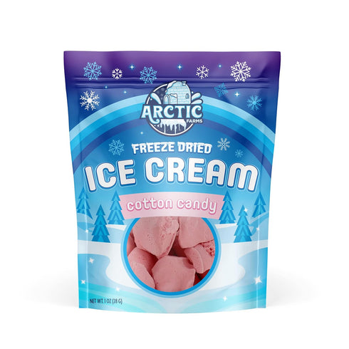 Pack 4) Arctic Farms Freeze Dried Ice Cream that Does Not Melt (Variety
