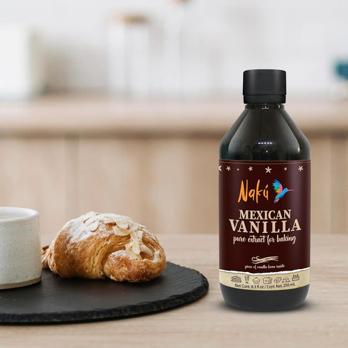 Naku Mexican Vanilla Extract, Pure and Traditional with Vanilla Bean for Baking and Desserts
