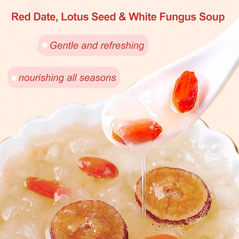 20 15g Bags White Fungus Soup Drink with Goji Berries Snow Fungus and Red Date Soup Freeze Dried White Fungus Red Dates