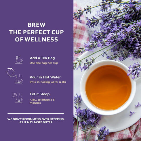 60 Life Plus Style Gourmet Pagoda Garden Chamomile Lavender Herbal Tea Caffeine Free Hot or Iced Floral Blend Natural