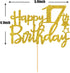 Gold Glitter Happy 17th Birthday Cake Topper - 17 Cake Topper for 17th Birthday Party Decorations
