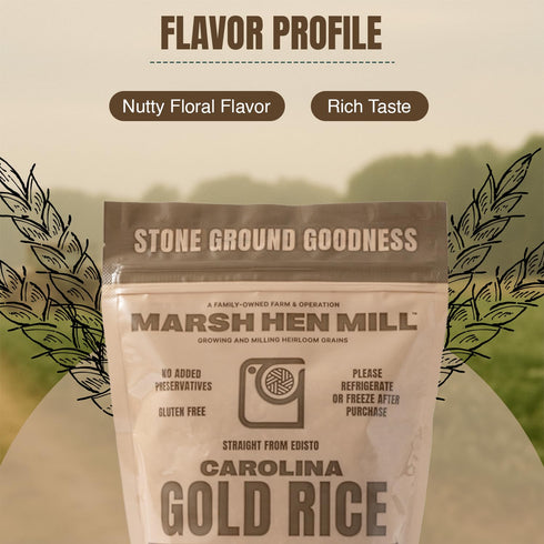 24 oz (Pack 2) Marsh Hen Mill Carolina Gold Rice | Premium Long Grain White Rice with Exceptional Aroma, Nutty Almond