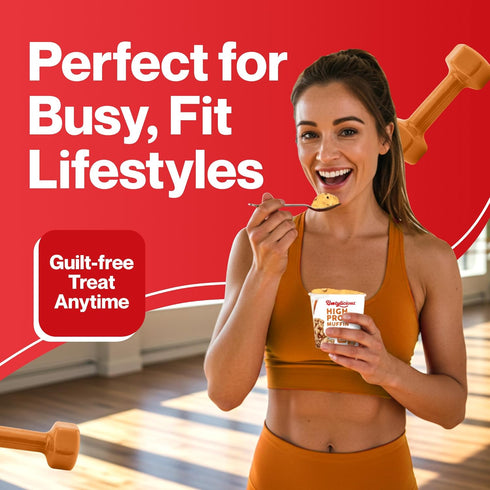 25g 7g 2.32-2.75oz 12-Pack Bootylicious | High-Protein Muffin | Protein, Net Carbs, Cup, (Cinnamon Bun)