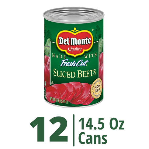 14.5 oz. (Pack 12) Del Monte Fresh Cut Sliced Beets, Can, Canned Vegetables