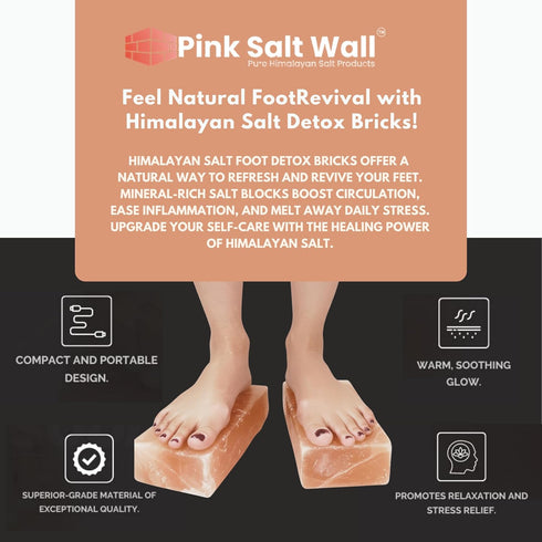 Himalayan Salt Foot Bricks Pair of Natural Pink Salt Blocks for Feet, Rest & Spa Stones Natural Salt Block, Salt Brick