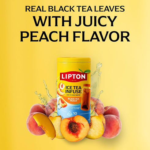 10ct/1ea Pack) Lipton Ice Tea Infuse (Hibiscus Rapberry, Green Tea Citrus, Black Tea Peach) - Cold Brew Tea Bags