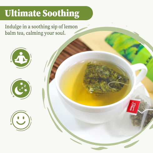 40 1.5g/bag 40.0 Count FullChea - Lemon Balm Tea Bag, Teabags, - Premium Lemon Balm Herb - Melissa Officinalis