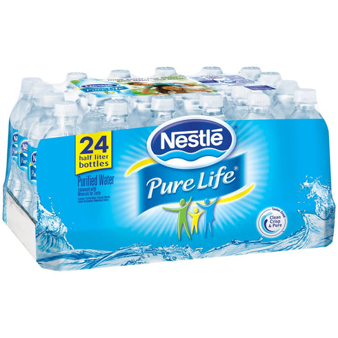 Nestle 16.9 oz. 24/Carton (110109) Pure Life Purified Water, Fl Plastic Bottled Water