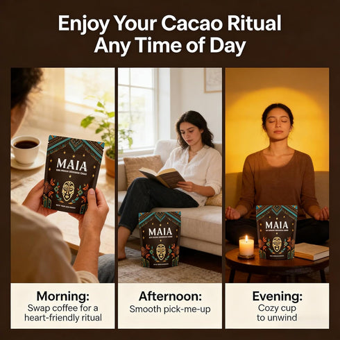 Wdvpue 100% Maia Ceremonial Cacao - Pure Natural, Enhanced with Flavanol, Theobromine, Magnesium & Natural Flavonoids