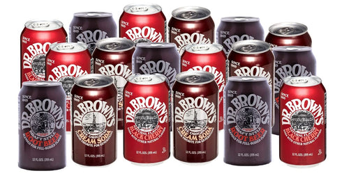 JDS Toy Store (18 Pack): 6 6 6 12oz Dr. Browns Soda Black Cherry, Root Beer, Cream Soda cans
