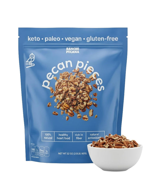 RANCHO PECANA - Natural Pecan Pieces, 2 LB, Gluten Free Chopped Pecans,