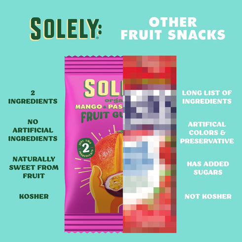 Gummies (Pack 8 5 40 (3.5 oz) SOLELY - Organic Mango & Passion Fruit Whole Fruit of Boxes, Bags per Box) - Fresh Fruit