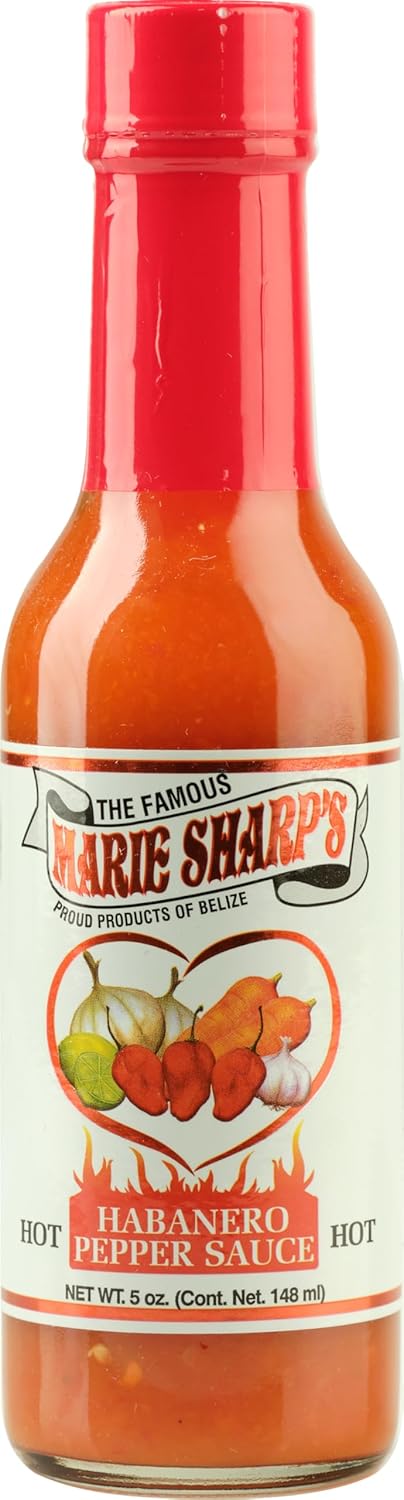 Marie Sharp's Hot Habanero Pepper Sauce, 5 oz Authentic Belizean Hot Sauce