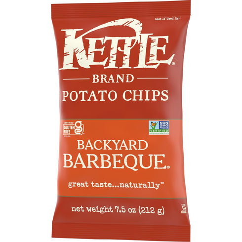 7.5 oz Kettle Brand Backyard Barbeque Kettle Potato Chips, Gluten-Free, Non-GMO, Bag