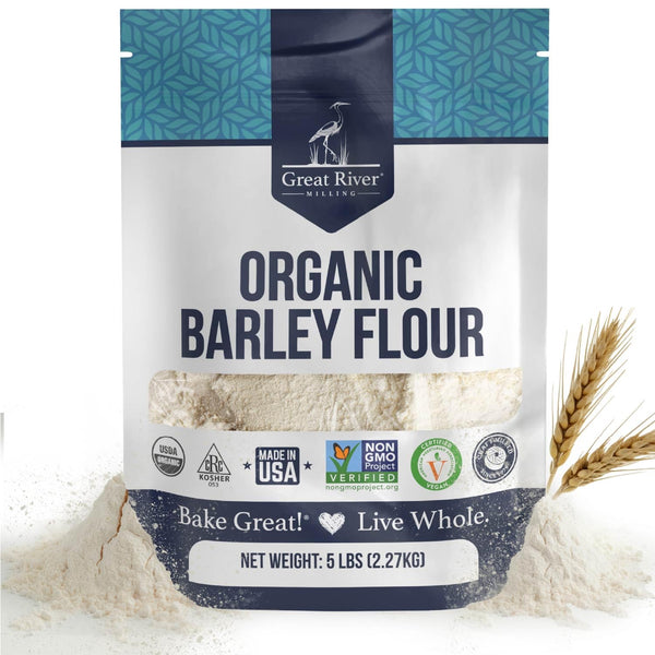 Great River Milling Organic Barley Flour | Unbleached, Unbromated, Non-GMO, Kosher |