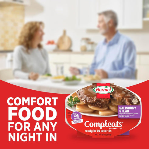 9 oz. (6 Pack) HORMEL COMPLEATS Salisbury Steak Microwave Tray