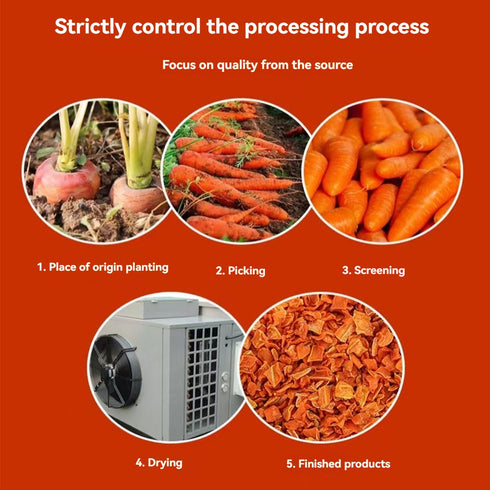 JIDUQIU 250g/8.81OZ Diced carrots Dehydrated Carrot Cubes Carrot Snack.