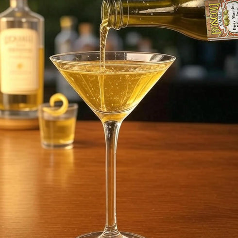 12.7 oz Pack 3, Boscoli Dirty Martini Olive Juice - Bottle, of All Natural, Gluten-Free - Premium Cocktail Mixer
