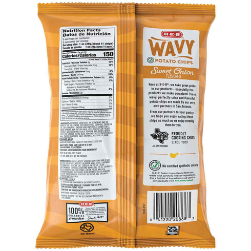 Generic 9 oz 2 HEB Wavy Potato Chips - Sweet Onion Bags