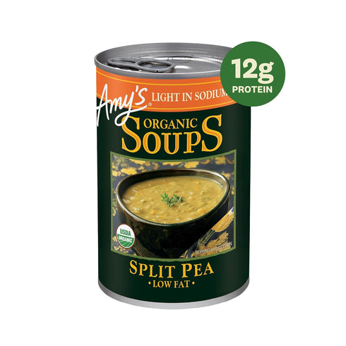 Pack, Pack 6 Amy's Soup, Organic Light in Sodium Variety Vegetable, Split Pea and Lentil Canned Soup, Made With Organic