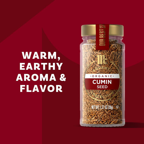 1.37 oz McCormick Gourmet Collection Cumin Seed, Organic, Non GMO, Kosher, Our Best Herbs & Spices, Earthy Aroma