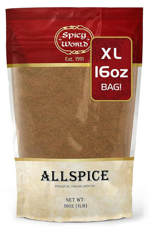 Spicy World Allspice Ground 16 Ounce - 1 Pound Value Pack of All Spice Powder