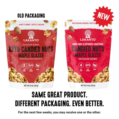 3 Lakanto Candied Nuts Maple Glazed - No Sugar Added, Sweetened with Monk Fruit, Net Carbs, Keto Diet Friendly, Vegan