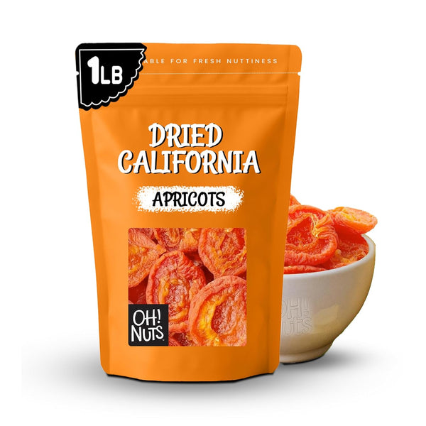 Oh! Nuts Dried Apricots California 1 lb No Sugar Added Packed in