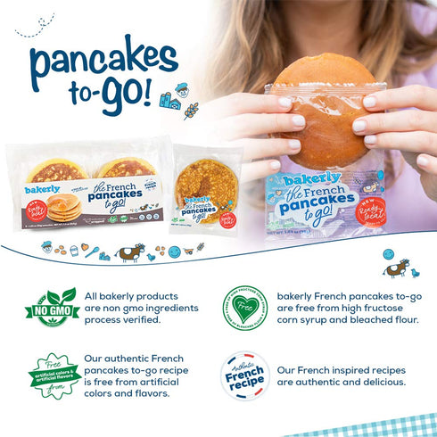 Pack 4, 6-Count (24 bakerly French Pancakes To Go! Non GMO, Free from Artificial Flavors & Colors, of Total Pancakes)