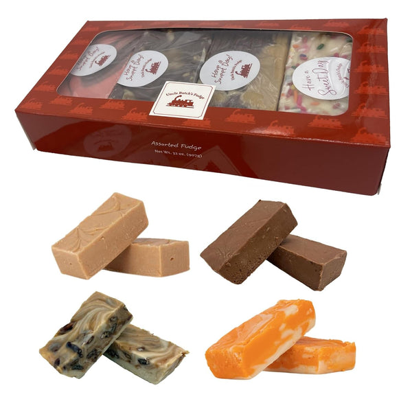 Uncle Butchs Fudge Gift Box 4-Piece Custom Flavors Sampler Made with Real