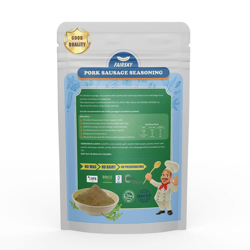 FAIRSKY Pork Sausage Seasoning Pre-Mix Blend for Home Sausage Making, Ideal Curing