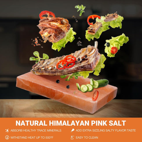 12" 8" 1.5" Onlyfire Himalayan Salt Block For Grilling, Cooking, Searing, Cutting and Serving, X X Food Grade Himalayan