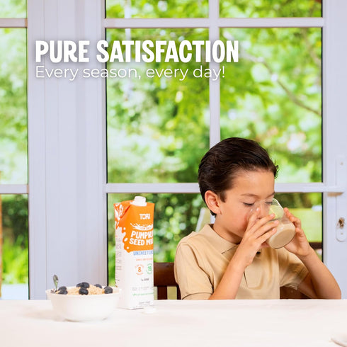 30 0g Whole30 32 oz (6 Pack) Tori Pumpkin Seed Milk, Unsweetened Only Calories, Sugar | Plant-Based, No Emulsifiers, No