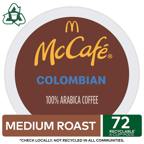 72 Count McCafe Colombian, Single Serve Coffee Keurig K-Cup Pods, Medium Roast