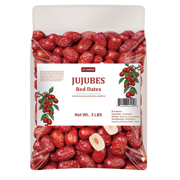 Premium Jujube Red Dates 3LB/1359g,Selected Dried Fruit,Big & Delicious,100% Natural