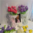 Generic 1PC Finished Knitted Flowers Tulip Carnation Sunflower Simulated Bouquet Mother's Day Valentine's Day Teacher's